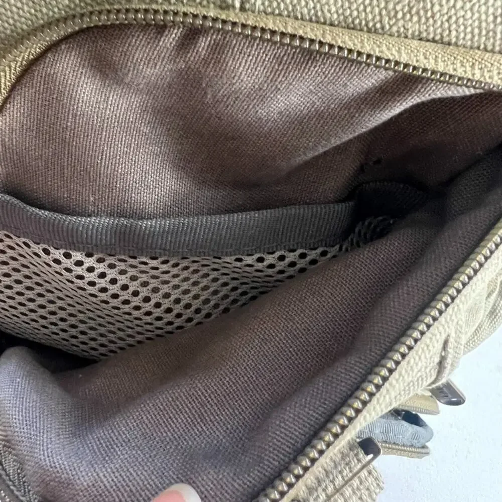Matin Canvas Tan Camera Backpack Padded Inside Pockets Adjustable Straps